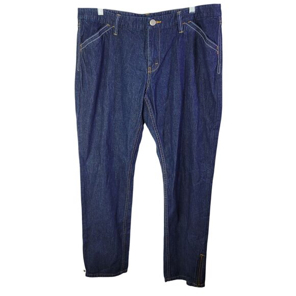 Massini Womens Size 14 Blue Solid Straight Leg Jeans - Picture 1 of 11